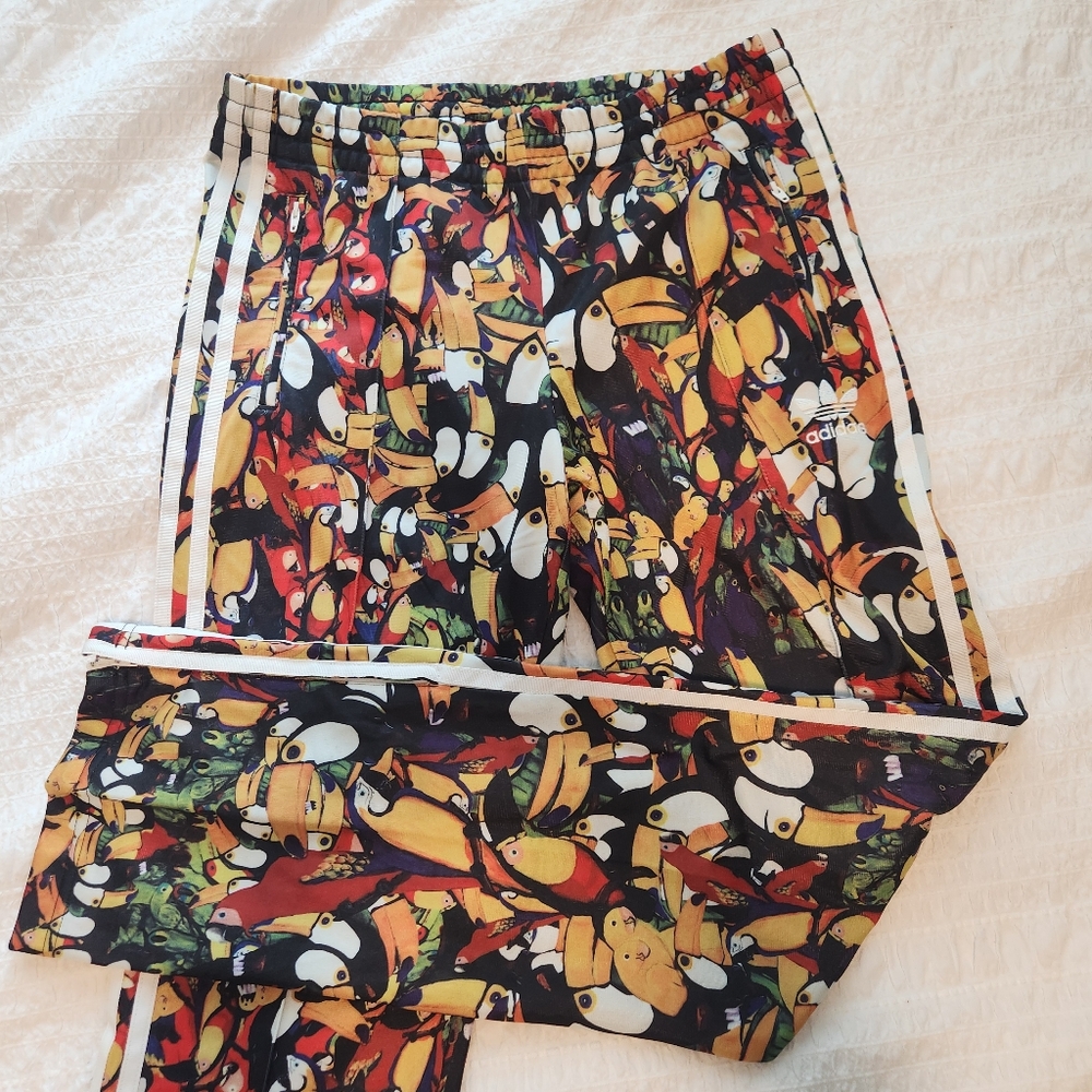 adidas Women’s Toucan-Print Track Joggers - Black Multi
